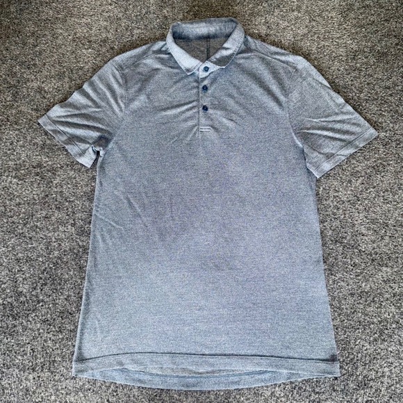 Lululemon Polo Shirt Mens Blue Small Tall Fit Athletic Golf Activewear Casual - Picture 1 of 7